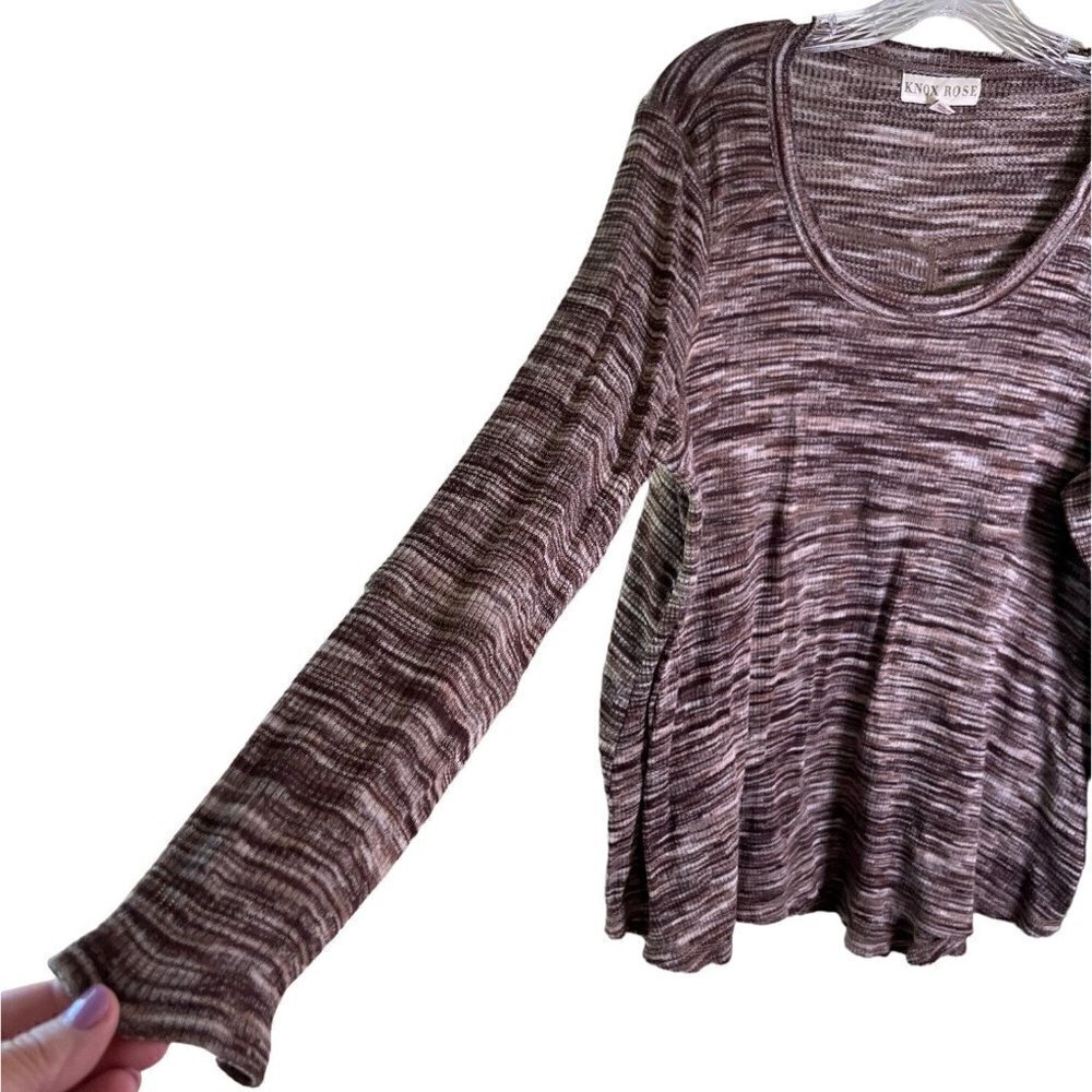 KNOX Rose Women's Sweater Brown & Beige Stripes Long Sleeves Size XXL - Picture 4 of 10